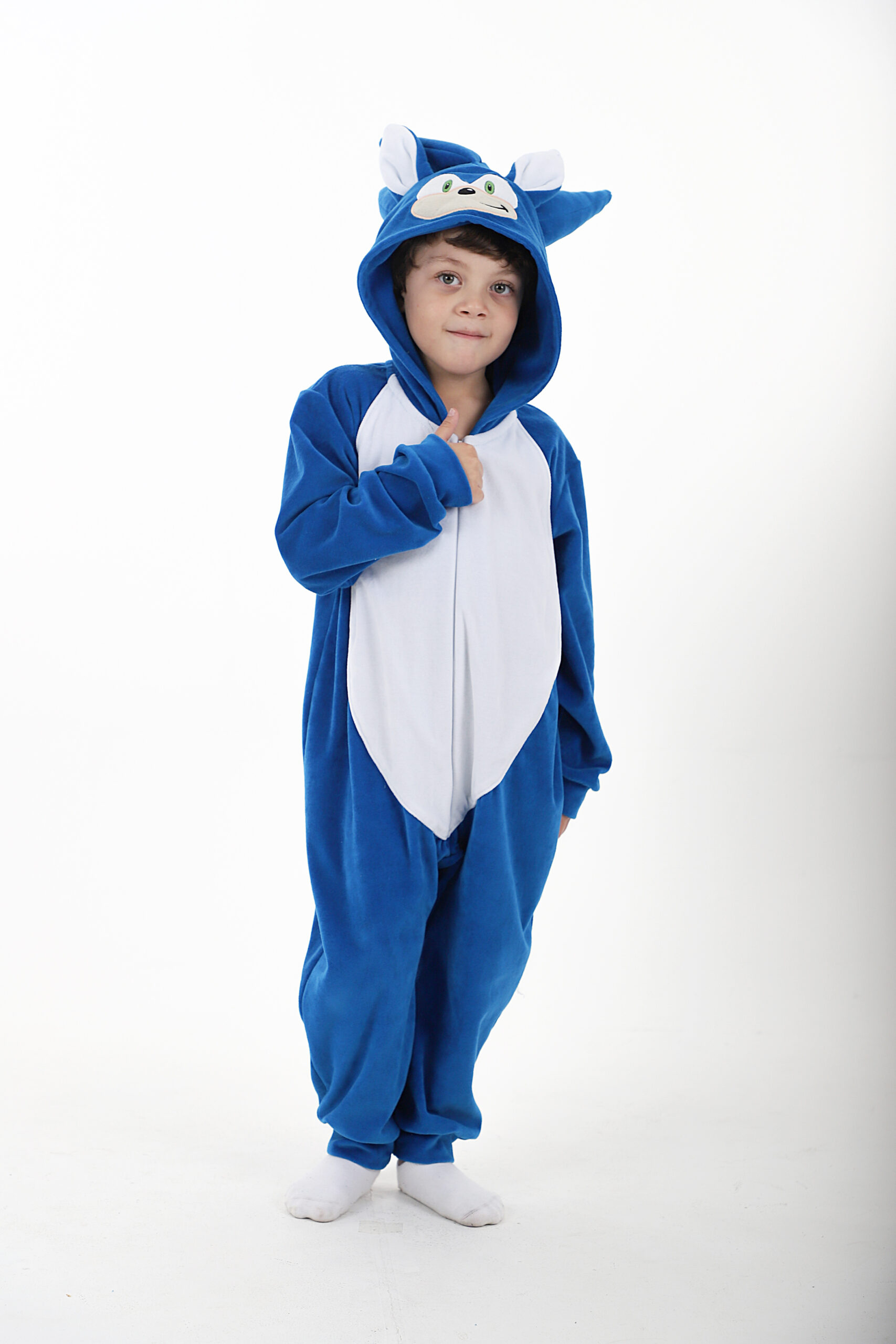 Pijama Infantil Macacão Kigurumi Fantasia Sonic De Pelúcia - Escorrega o  Preço